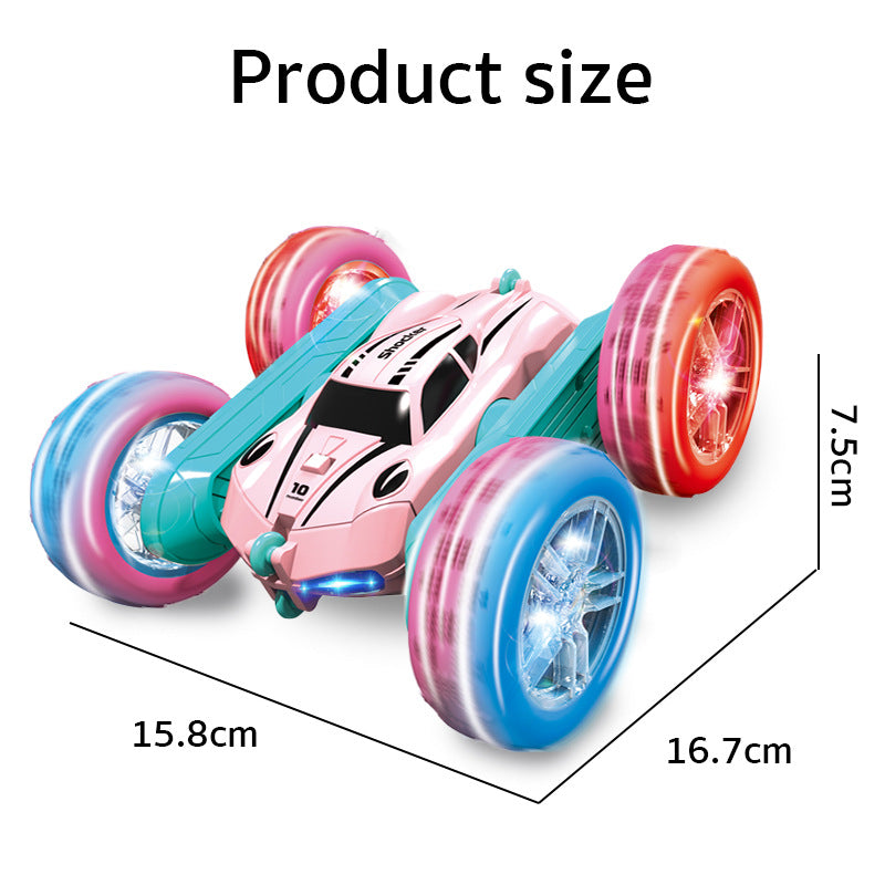 Pink Double-Sided RC Stunt Car