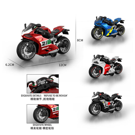 Alloy Replica Racing Cruiser Motorcycle Model 1:14 Pull-Back Children's Toy Car Figurine Display Piece - image 2