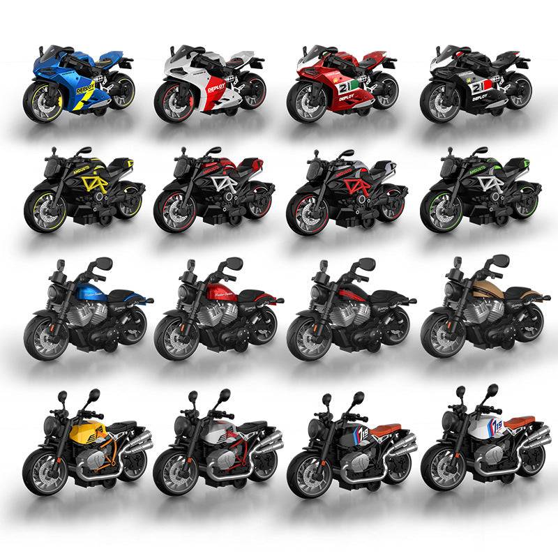 Alloy Replica Racing Cruiser Motorcycle Model 1:14 Pull-Back Children's Toy Car Figurine Display Piece - image 5