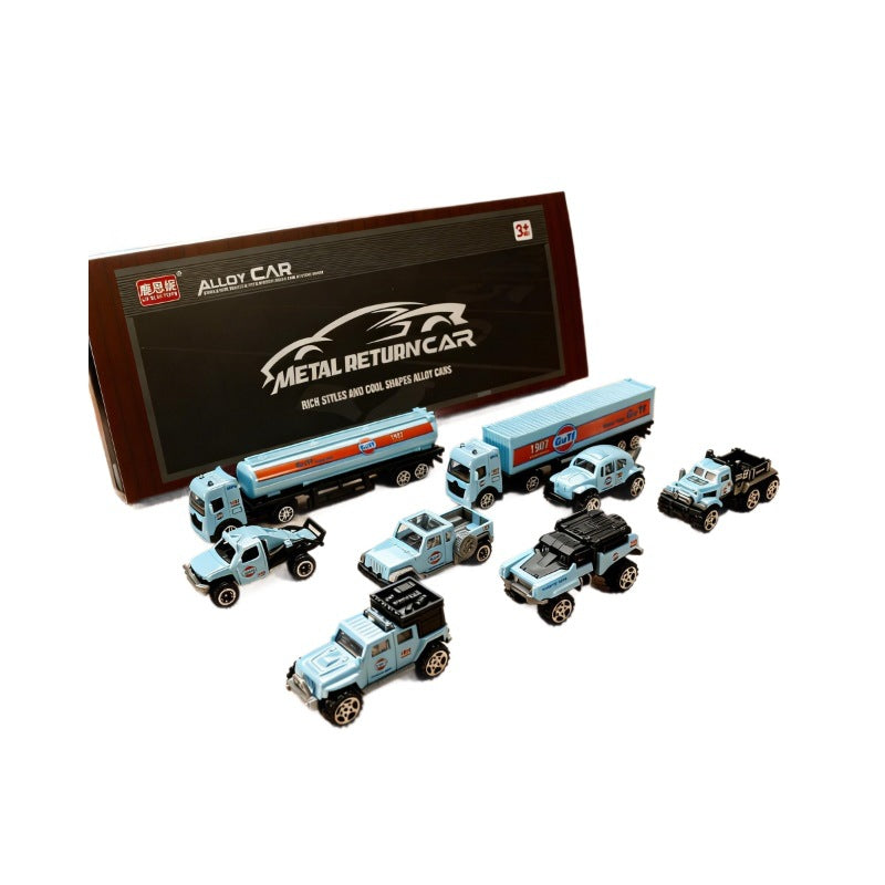 Alloy Car Model Children's Toy Car Pull-Back Racing Car Transport Vehicle Gift Box Set Baby New Year Gift - image 5