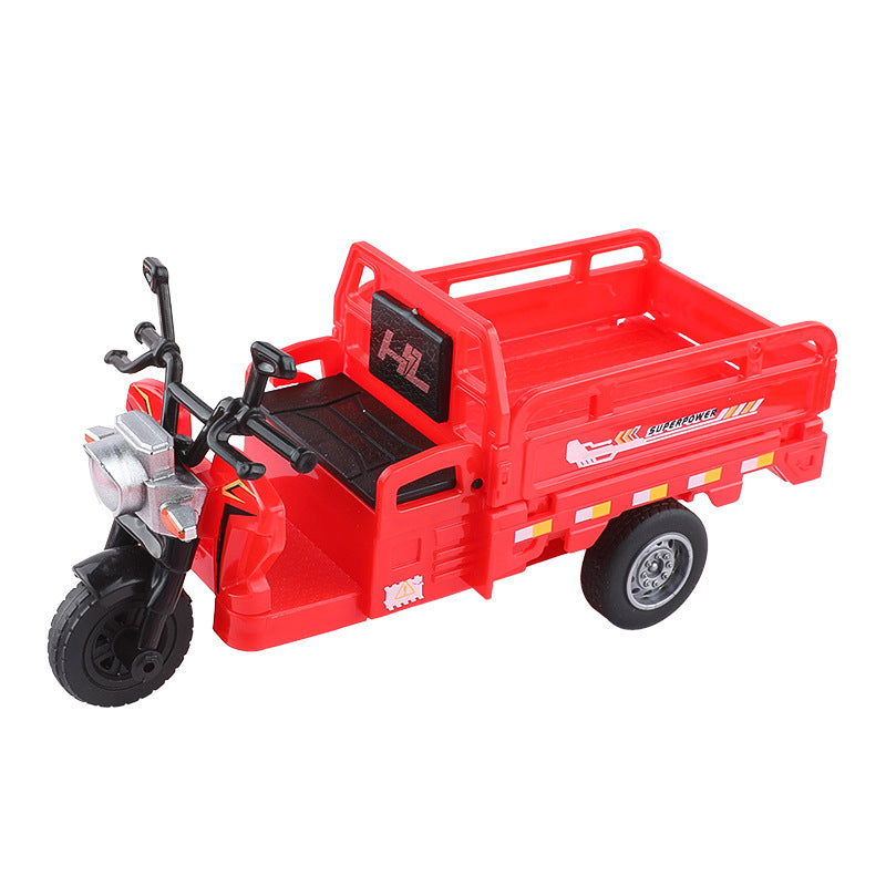 Boys' Realistic Motorcycle Tricycle, Pull-Back Tricycle, Express Delivery Tricycle, Children's Car Model, Small Toy Wholesale - image 5