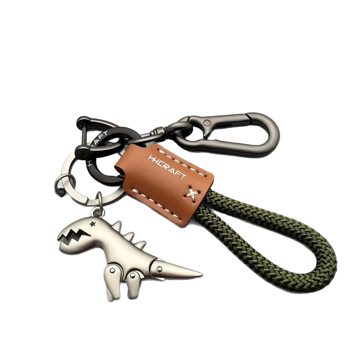 High-End Cute Cartoon Little Dinosaur Keychain for Girls, Car Key Chain, Leather Rope Key Ring, Backpack Pendant, Hanging Ornament - image 5