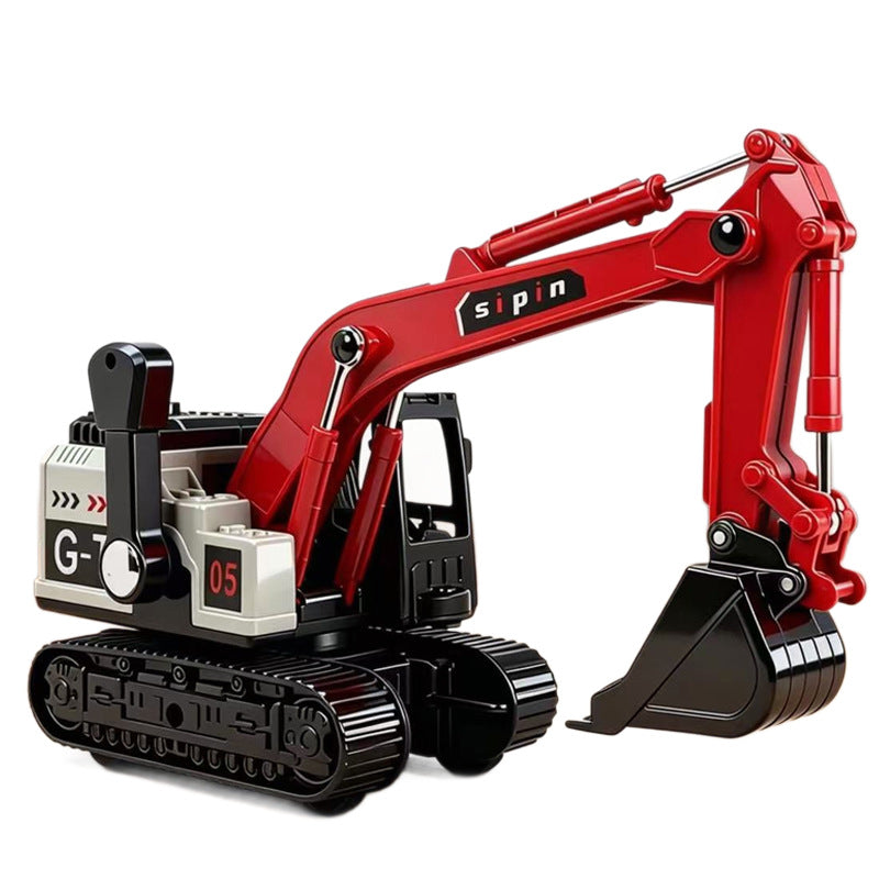 Alloy Inertial Excavator Toy Car Children's Simulation Engineering Vehicle Boy's Movable Joint Pull-Back Model - image 5