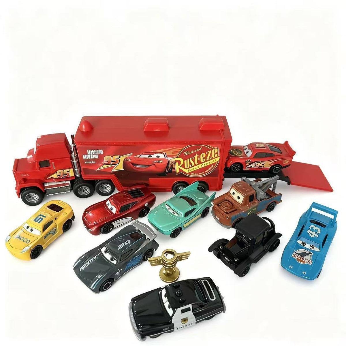 Cross-Border Mcqueen Lightning Mcqueen Car Model Black Storm Sheriff Children's Toy Sliding Alloy Racing Car Toy - image 5