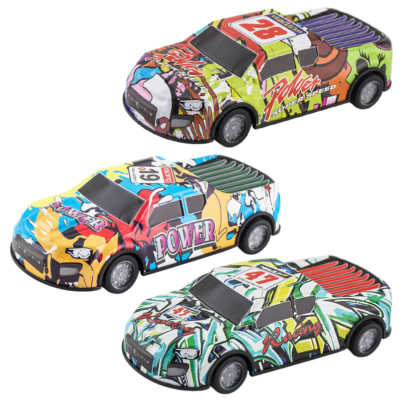 Cross-border four-way drift high-speed racing car, alloy graffiti tinplate electric pickup truck, remote control car, children's toy car model - image 5
