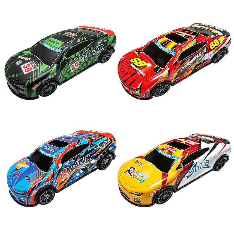 Cross-border four-way drift high-speed rally racing car, alloy graffiti tinplate electric remote control car, children's toy car model - image 5