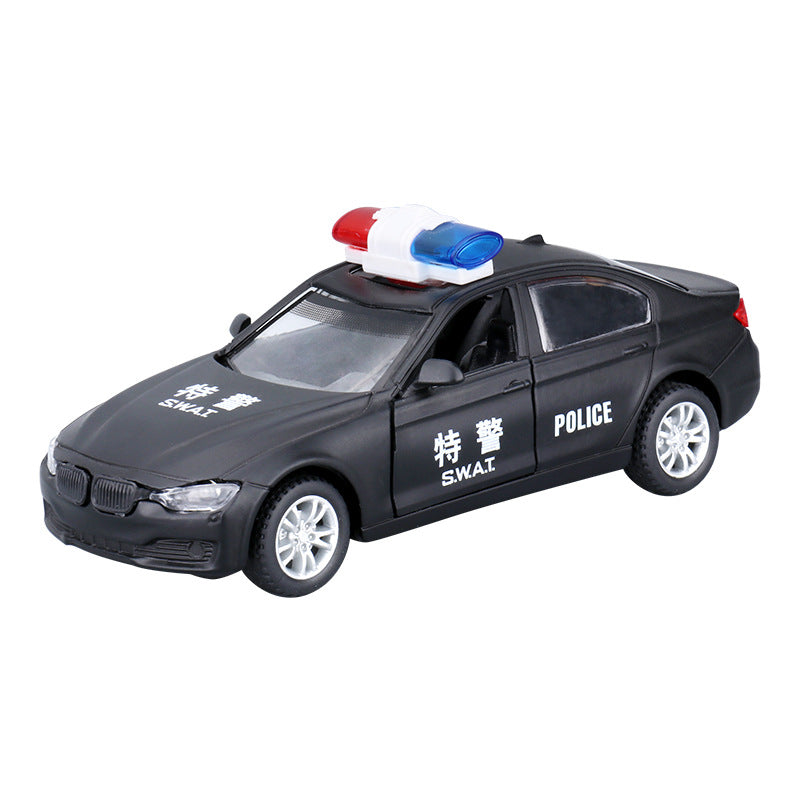 1:32 alloy Huili police car model simulation children's light music toy car car a generation of hair - image 5