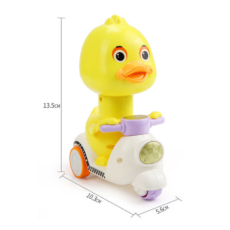 TikTok Internet Red Explosions Press Little Duck Huili Toy Car Motorcycle Stall Toy Children's Cartoon Toy - image 5