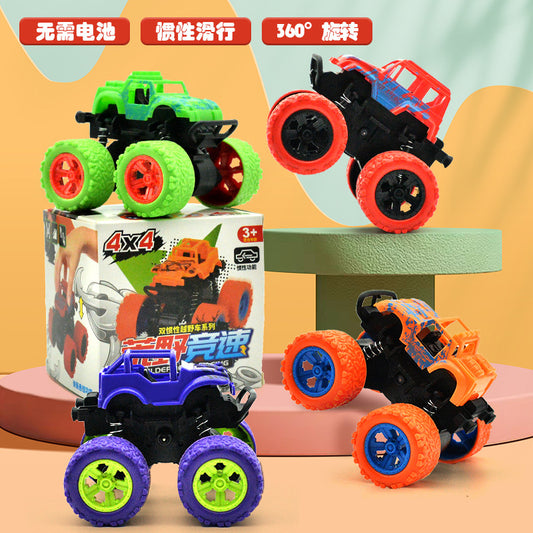Children's toy excavator inertia four-wheel drive stunt off-road vehicle boy toy car children stall stall wholesale - image 2