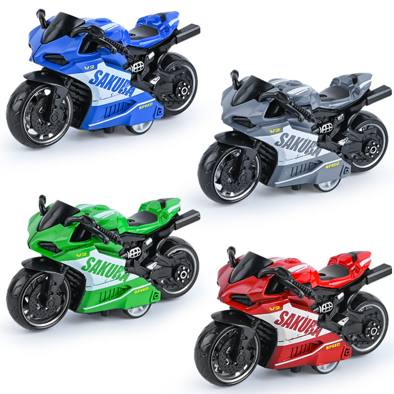 Douyin Internet Celebrity Kidsren's Toy Boy Artificial Mini Toy Car Model Alloy Pull-Back Motorcycle Export Toy - image 5