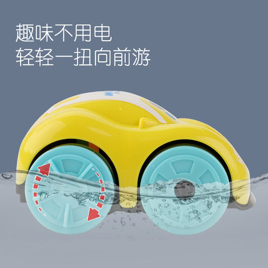 Children's car water and land dual-use winding clockwork toy bathroom swimming pool playing water baby bath artifact - image 2