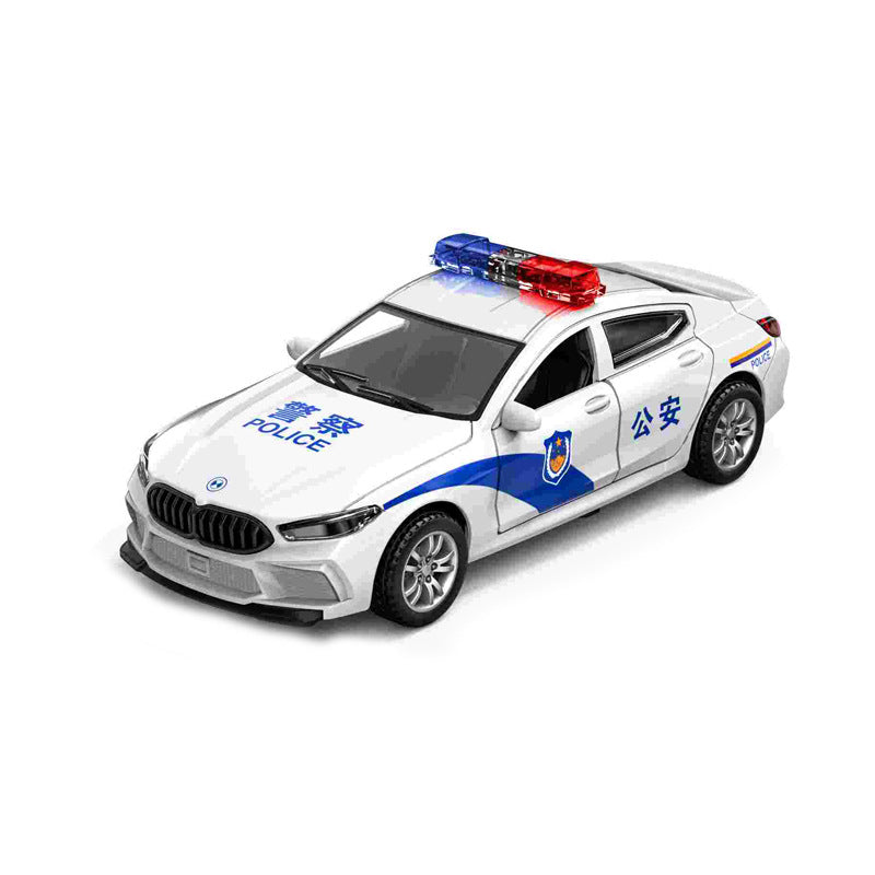 Alloy Police Car Children's Toy Car Large Simulation Car Model Swat Police Boy Toy Car Horse - image 5