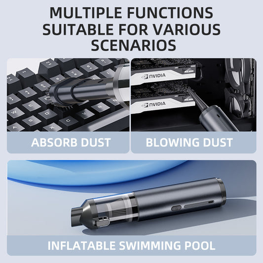 Car vacuum cleaner dust removal large suction inflatable integrated dual-purpose handheld high-power car mini brushless dust blower - image 2