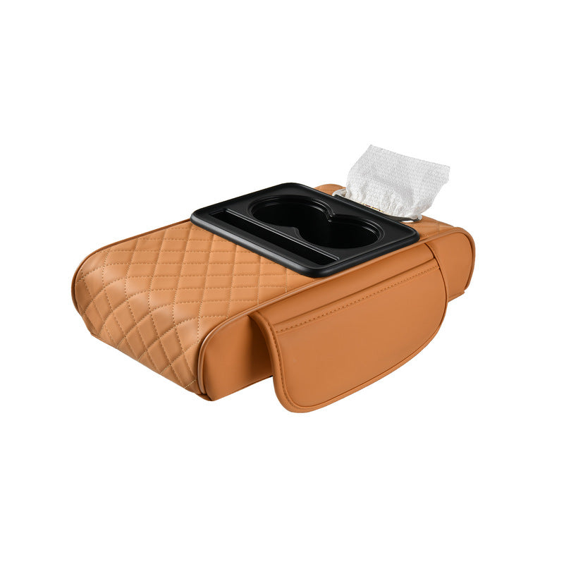 Car armrest box pad car tissue box cup holder storage bag elbow pad multifunctional armrest pad - image 5