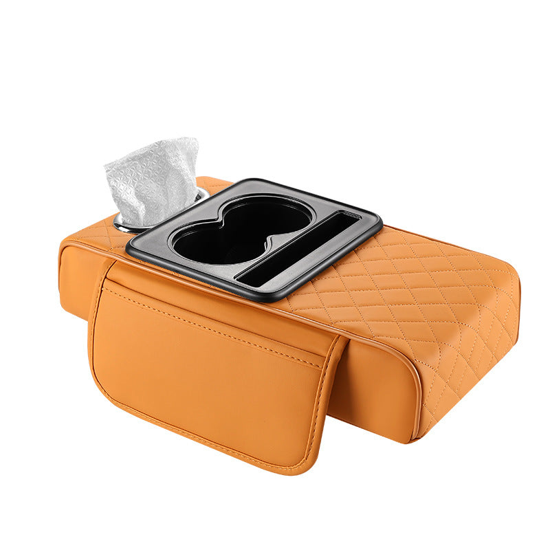 Four-In-One Multifunctional Car Armrest Box Mat Car Tissue Box Water Cup Holder Storage Bag Elbow Rest Armrest Booster Pad - image 5