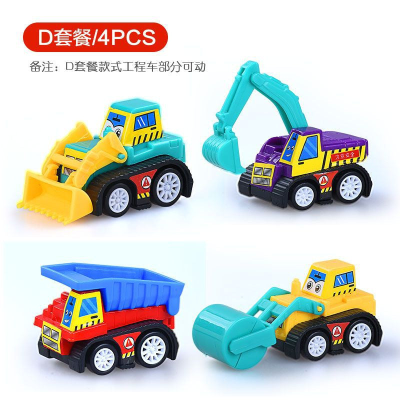 Cartoon inertia pull-back car pull-back engineering car toy suit mini pull-back car kindergarten children's toy - image 5