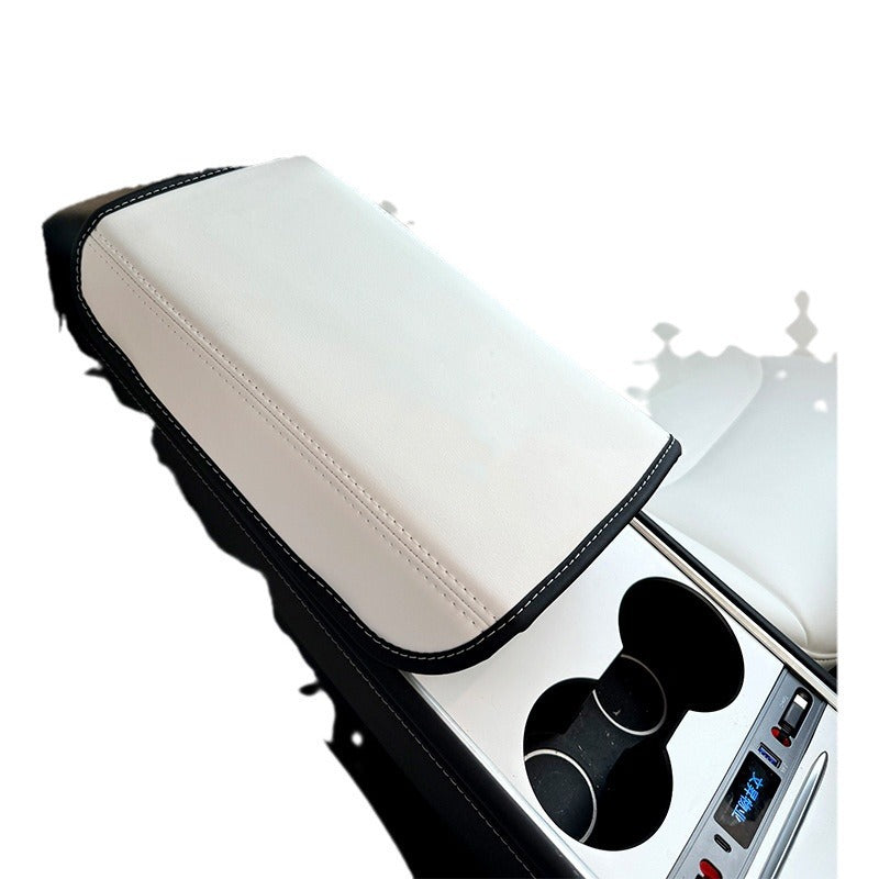 Suitable for Tesla Huanxin Amazon leather car central Model3/y armrest box protective cover armrest pad - image 5