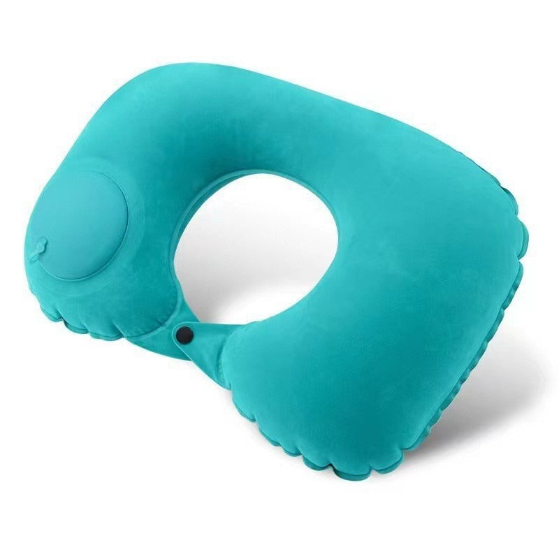 Travel Inflatable Pillow, Flocked Press-On Neck Pillow, Rest Pillow for Car and Airplane, Anti-Stiff Neck Pillow, Foldable and Pressure-Reducing Cervical Spine - image 5