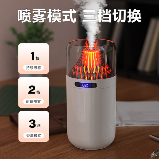 New car colorful volcano humidifier office home small water aromatherapy machine usb charging digital display humidification - image 2
