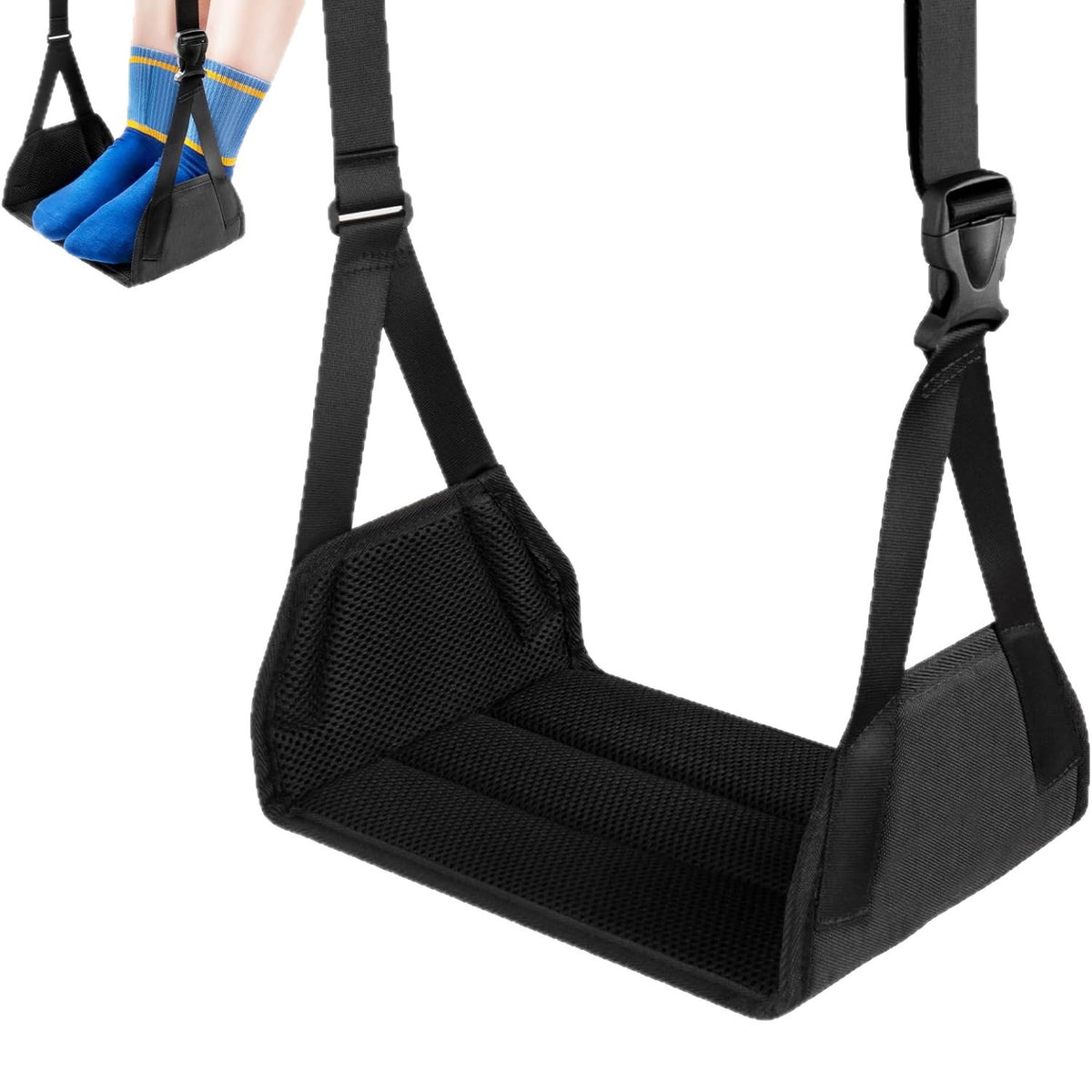 New Aircraft Sling Bed Flying High-Speed Rail Footrest Car Footrest Hammock Portable Aircraft Travel Footrest Hammock Footrest - image 5