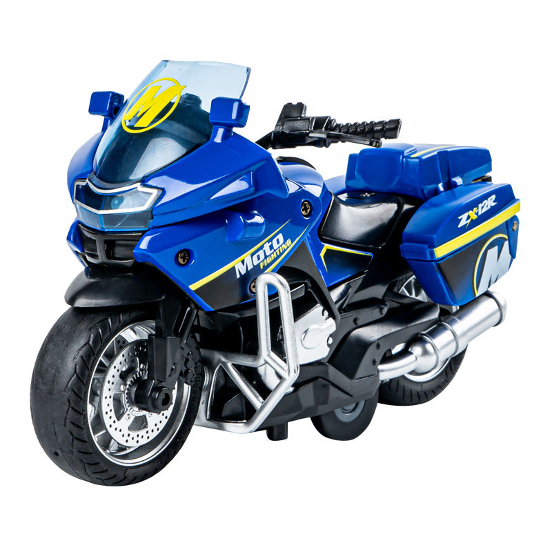 Simulated Iron Horse Motorcycle Toy Boy Birthday Gift Sound and Light Cool Motorcycle Inertial Alloy Car Model Wholesale - image 5