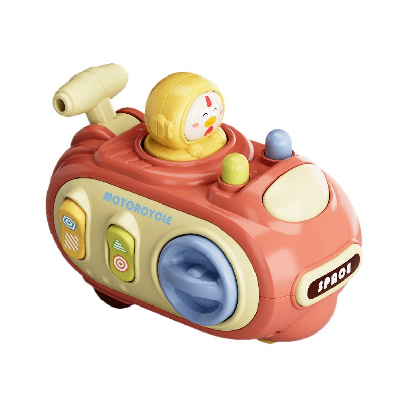New Super Cute Press-And-Squeak Motorcycle Toy with Multiple Play Styles, Crash-Resistant Cartoon Inertia Car, Children's Collision Toy Car - image 5