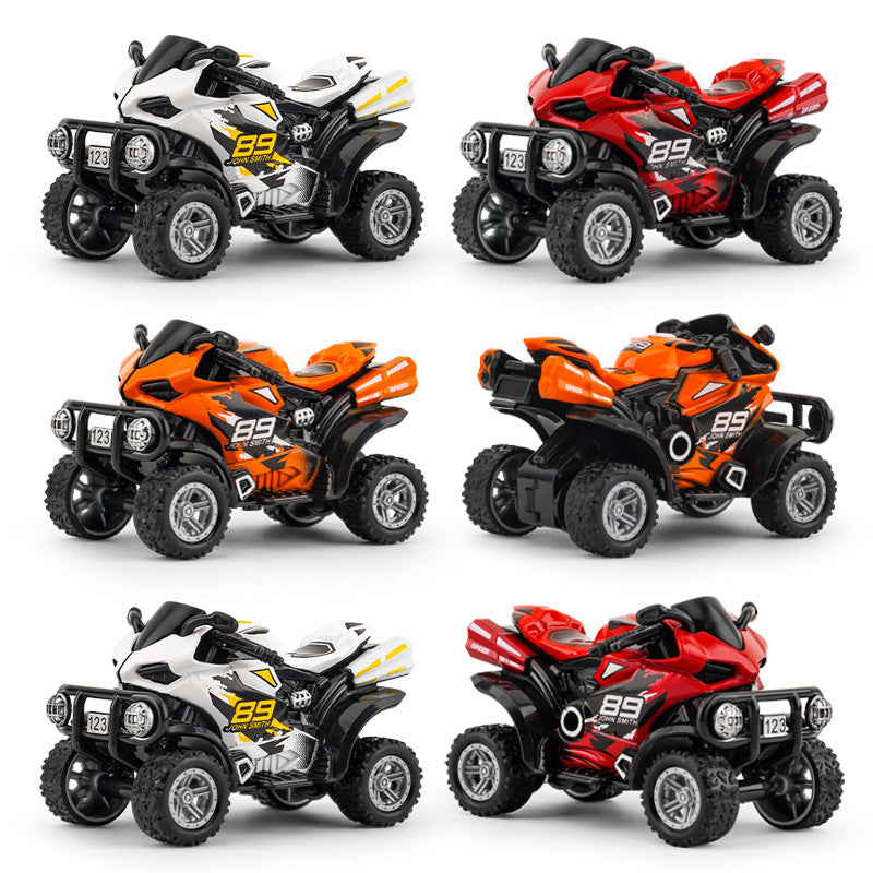 Douyin Delivers Children's Toys Boy Cartoon Car Simulation Alloy Toy Off-Road Beach Motorcycle Model - image 5