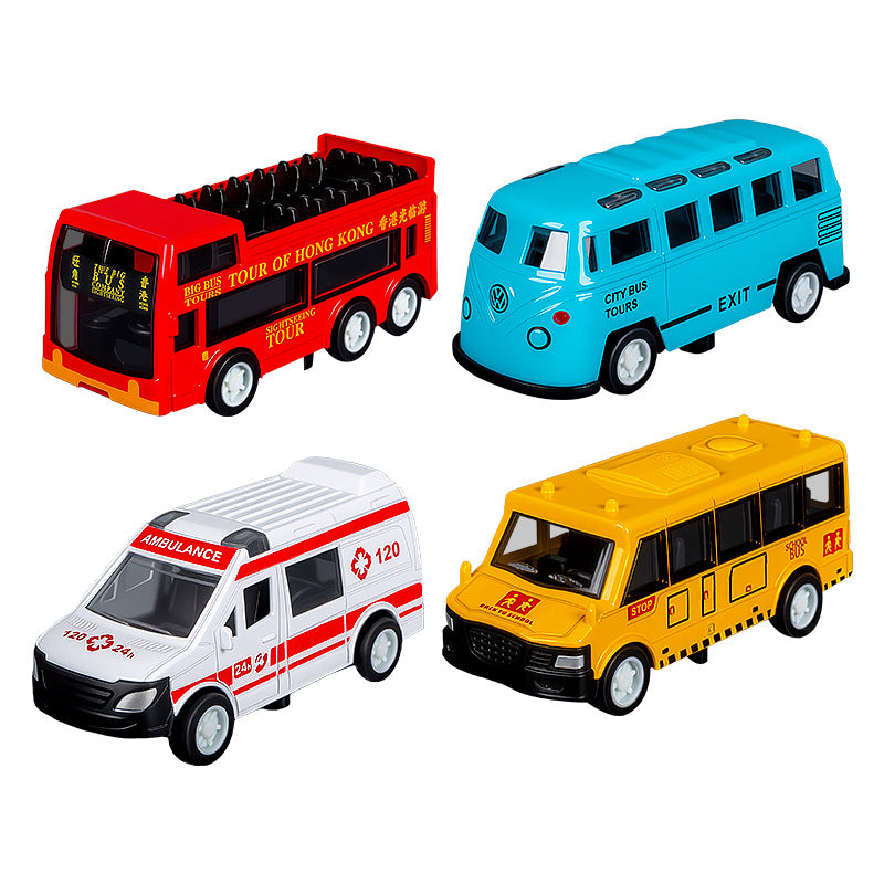 Boy Toy Alloy Car Model Simulation Bus Ambulance Express Car Children's Pull Back Car Wholesale - image 5