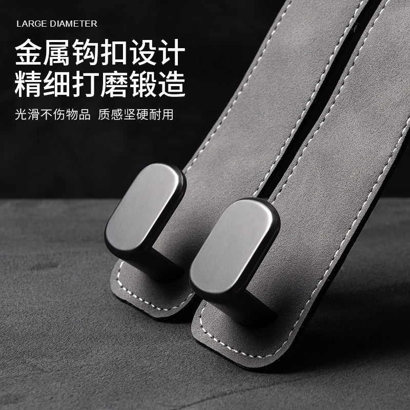 Car Hook Car Rear Seat Back Double Hook Suede Zinc Alloy Leather Abs Car Small Hook - image 4