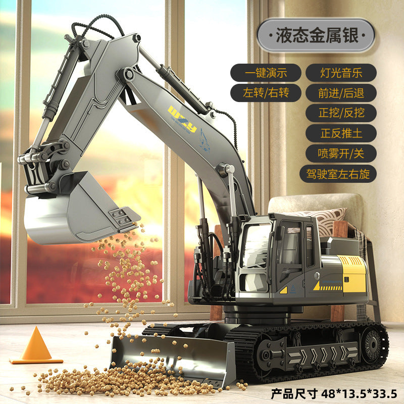 Cross-Border Children's Six-Way Alloy Remote Control Excavator Dump Bulldozer Dump Truck Simulation Engineering Vehicle Boy Toy Forklift - image 4