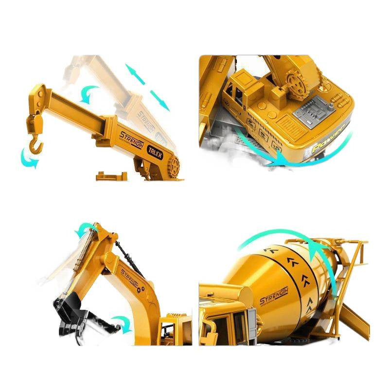 Children's Construction Vehicle Toy Set, Birthday Gift for Boys, Small Cars for Ages 3 to 6, Dump Truck, Mixer, Bulldozer, Excavator - image 5