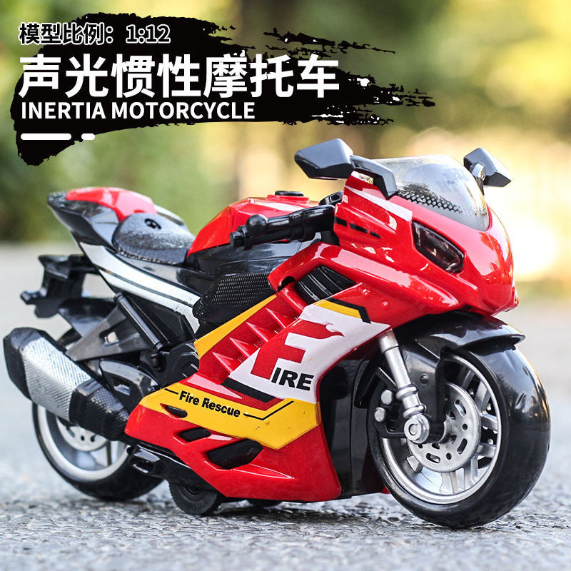 Baby's Simulated Sound and Light Inertial Motorcycle Model with Lighting and Sound Effects Toy Car for 3-Year-Old Boys, Children's Toy Gift - image 1