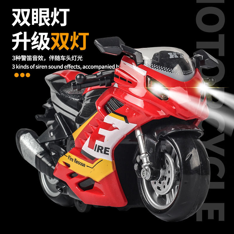 Baby's Simulated Sound and Light Inertial Motorcycle Model with Lighting and Sound Effects Toy Car for 3-Year-Old Boys, Children's Toy Gift - image 3