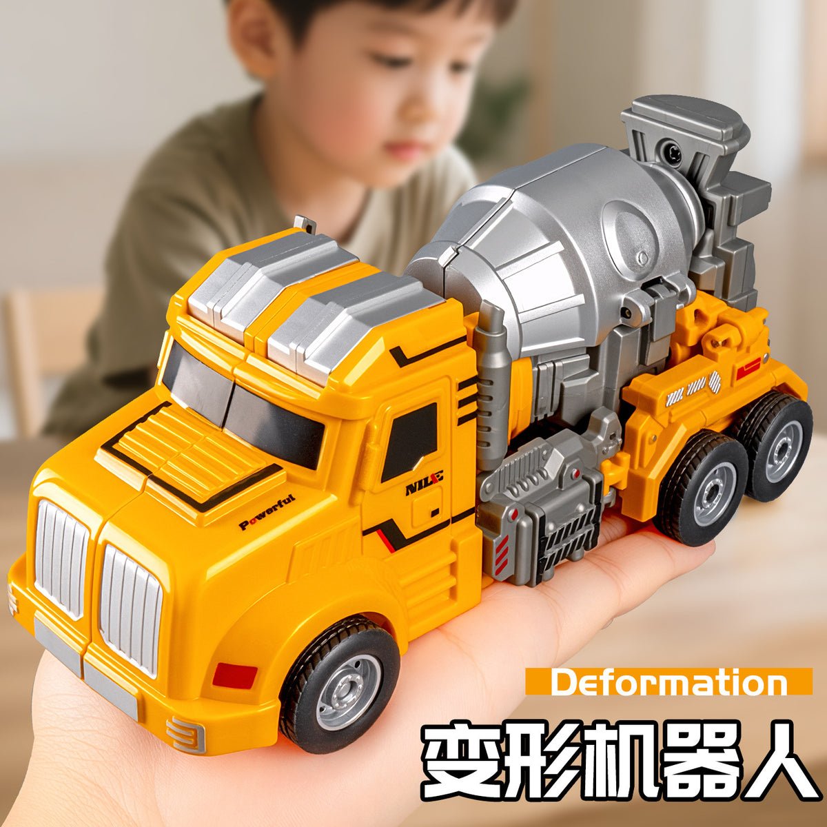 Children's Toy Mixer Truck Transforming Robot Simulation Inertial Truck Engineering Vehicle Model Boy's Gift Small Car - image 3