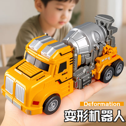 Children's Toy Mixer Truck Transforming Robot Simulation Inertial Truck Engineering Vehicle Model Boy's Gift Small Car - image 3