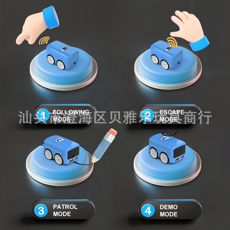 Cross-Border Smart Remote Control Sensor Car Mini Desktop Gesture-Following Mini Bus Sensor Obstacle Avoidance Children's Toy Car - image 2
