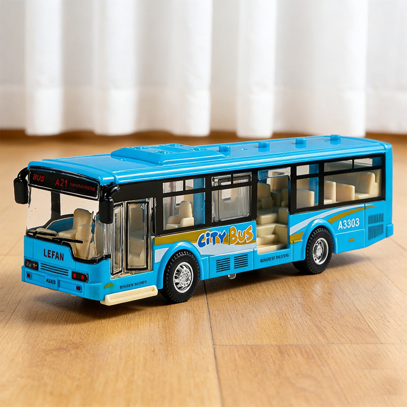 Directly Supplied from the Manufacturer, Pull-Back Bus and Public Transportation Bus Simulation Model Toys, Boxed Small Car Gifts, Children's Educational Toys - image 1