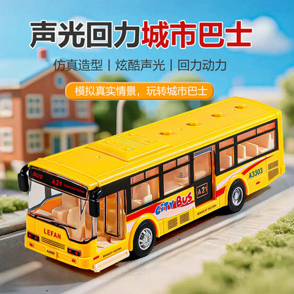 Directly Supplied from the Manufacturer, Pull-Back Bus and Public Transportation Bus Simulation Model Toys, Boxed Small Car Gifts, Children's Educational Toys - image 2
