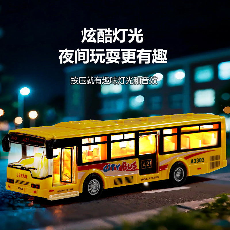 Directly Supplied from the Manufacturer, Pull-Back Bus and Public Transportation Bus Simulation Model Toys, Boxed Small Car Gifts, Children's Educational Toys - image 3