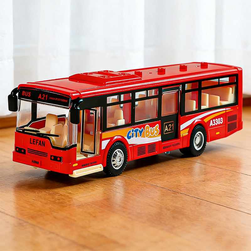 Directly Supplied from the Manufacturer, Pull-Back Bus and Public Transportation Bus Simulation Model Toys, Boxed Small Car Gifts, Children's Educational Toys - image 4