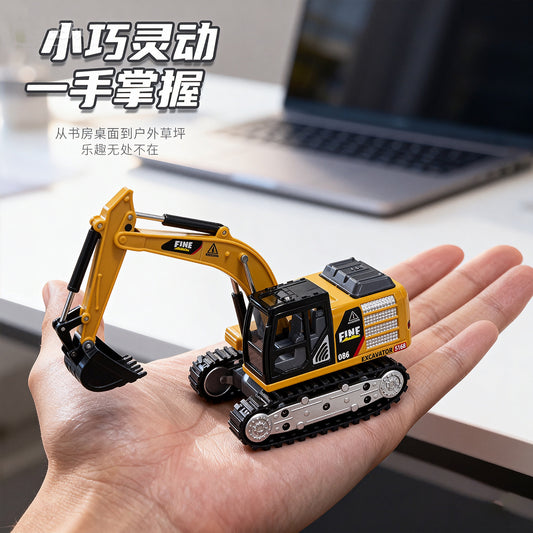 Mini 1:64 Remote Control Engineering Vehicle Full Scale Remote Control Excavator Forklift Simulation Model Digger Children's Toy - image 1