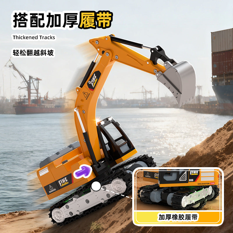 Mini 1:64 Remote Control Engineering Vehicle Full Scale Remote Control Excavator Forklift Simulation Model Digger Children's Toy - image 3