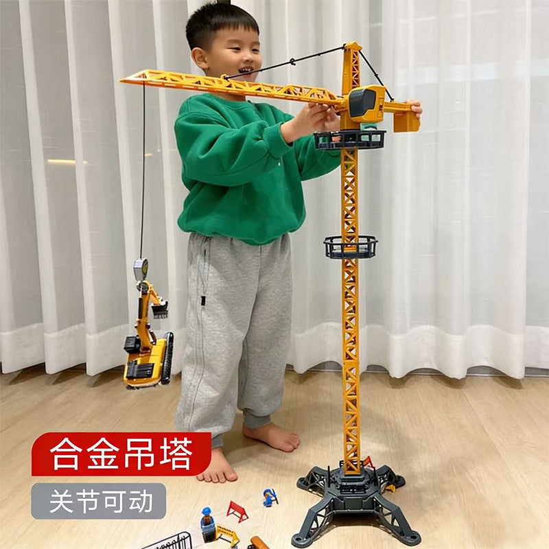 Extra-Large Alloy Tower Crane Toy for Children, Crane Tower, Construction Vehicle Model for 3-6 Year Old Boys - image 1