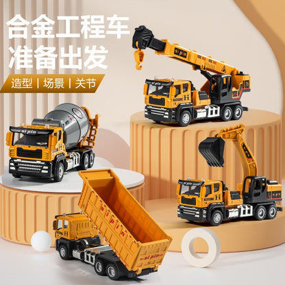 Alloy Simulation Engineering Vehicle Model, Inertial Driving Mixer Truck, Dump Truck, Kindergarten Children's Toy Car - image 1