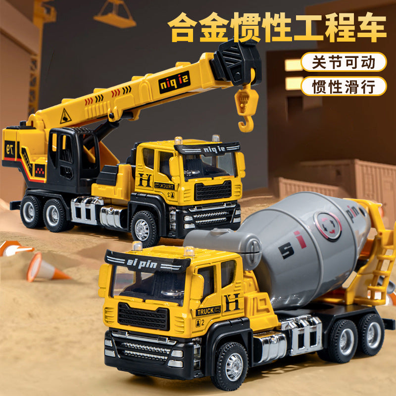 Alloy Simulation Engineering Vehicle Model, Inertial Driving Mixer Truck, Dump Truck, Kindergarten Children's Toy Car - image 2