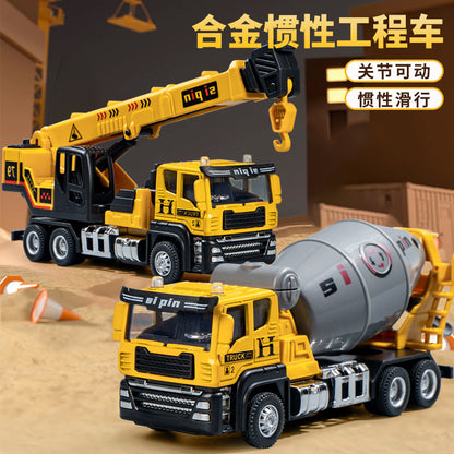 Alloy Simulation Engineering Vehicle Model, Inertial Driving Mixer Truck, Dump Truck, Kindergarten Children's Toy Car - image 2
