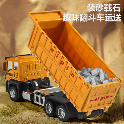 Alloy Simulation Engineering Vehicle Model, Inertial Driving Mixer Truck, Dump Truck, Kindergarten Children's Toy Car - image 3