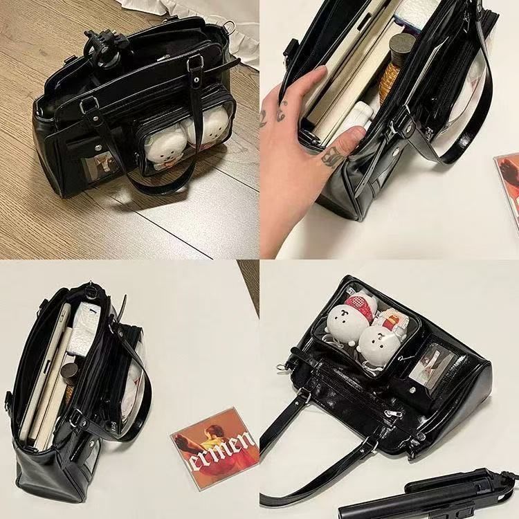 New Vintage Motorcycle-Style Bag 2026 Single-Shoulder Niche Crossbody Bag Unique Design Large Capacity Commuter Hidden Compartment for Women - image 2