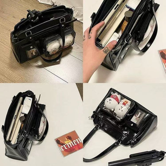 New Vintage Motorcycle-Style Bag 2026 Single-Shoulder Niche Crossbody Bag Unique Design Large Capacity Commuter Hidden Compartment for Women - image 2