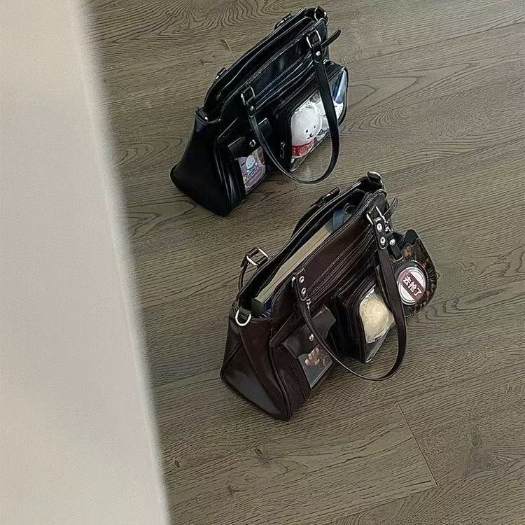 New Vintage Motorcycle-Style Bag 2026 Single-Shoulder Niche Crossbody Bag Unique Design Large Capacity Commuter Hidden Compartment for Women - image 3